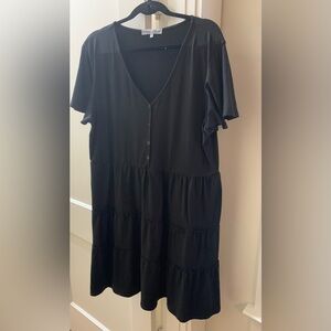 White Mark Black Midi Dress